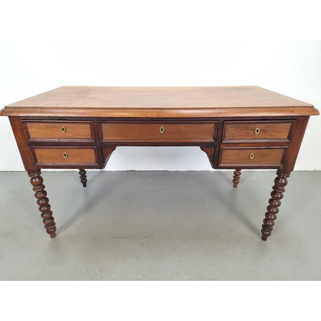 English Bobbin-Turned Wooden Desk, 1960s For Sale - Image 15 of 15
