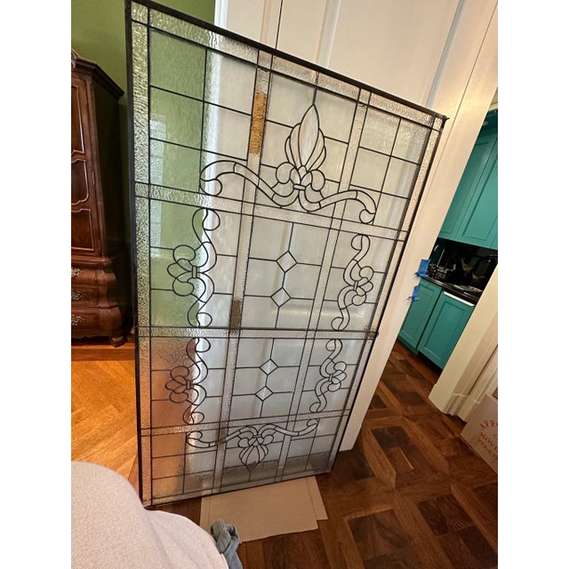 21st Century Traditional Leaded Glass Window 39.75 X 71 For Sale - Image 12 of 12