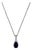 1.70ctw Blue Sapphire Diamond Pendant Necklace 14k White Gold 18" Cable Chain For Sale