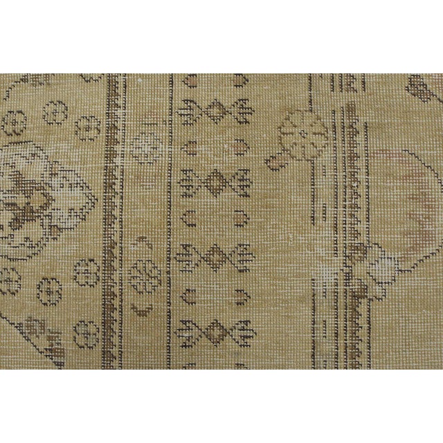 Tabriz Rug 6’5” X 9’5” Beige Vintage Distressed Wool Hand-Knotted Carpet For Sale - Image 10 of 14