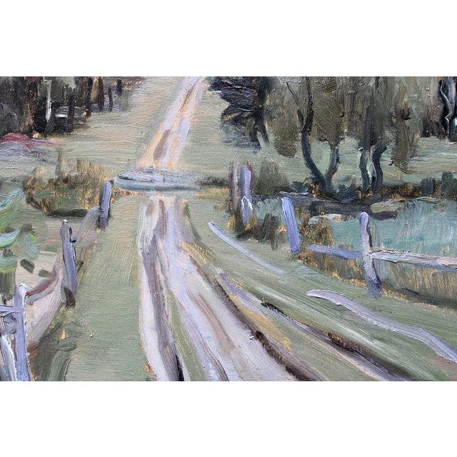 Stanislav Ivanicki, Rural Road, Oil on Cardboard For Sale - Image 6 of 7