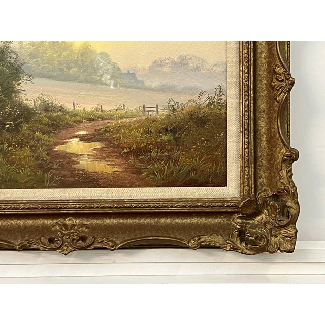 Country Lane to Farmhouse & Birds in English Countryside by 20th Century Artist Circa 1990 For Sale - Image 18 of 18