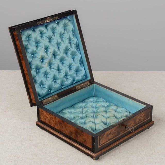 Brown 19th Century Napoleon III Marquetry Box, Mother of Pearl Inlay For Sale - Image 8 of 10
