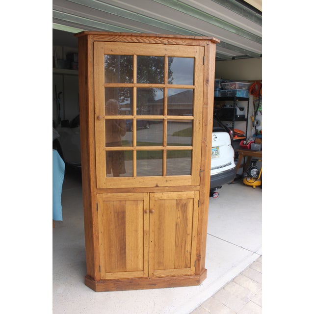 Wormy Chestnut Hunt Board And Corner Cabinet Chairish