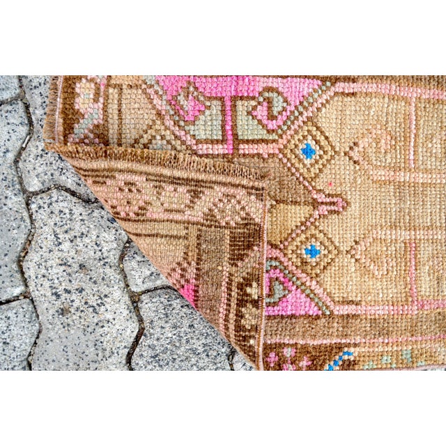 1960s Vintage Boho Deco Handmade Rug For Sale - Image 5 of 6