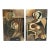 Pair Mid-Century Picasso-Style Carved & Gilded Wood Panels Attributed to Enrico Baj For Sale