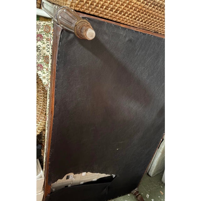 Vintage French Country Louis XVI Style Cane Settee Carved Mahogany & Gilded For Sale - Image 12 of 12