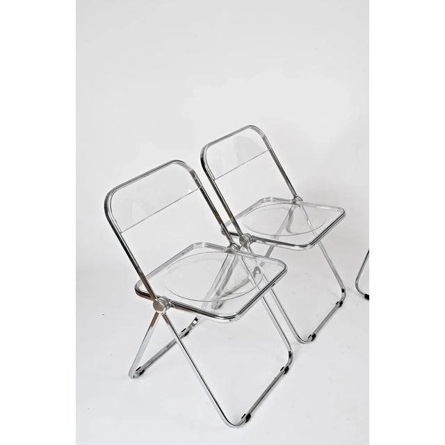 Plia Folding Chairs in Chrome and Clear Acrylic Glass attributed to Anonima Castelli, Italy, 1970s, Set of 4 For Sale - Image 10 of 15