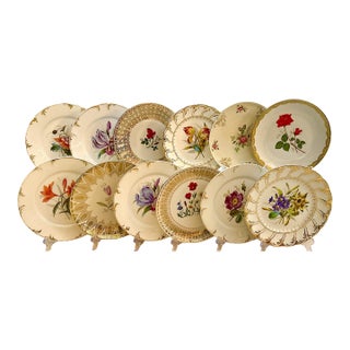 12 Piece Bavarian Dessert Plate Collection – Late 1800s to Mid-20th Century For Sale