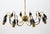 Gold Italian Brass & Glass Sputnik Chandelier with 10 Lights, 1950s For Sale - Image 8 of 15