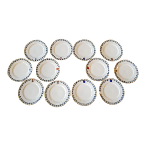 Late 19th Century Russian Imperial Porcelain Dinner Plates Kornilov Brothers- Set of 12