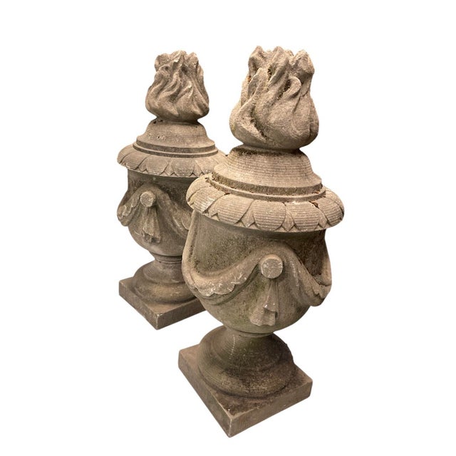 A Pair of Vintage Hand-Carved Italian Granite Garden Finials For Sale - Image 4 of 9