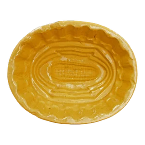 Yellowware Food Mold Corn Design Circa 1900