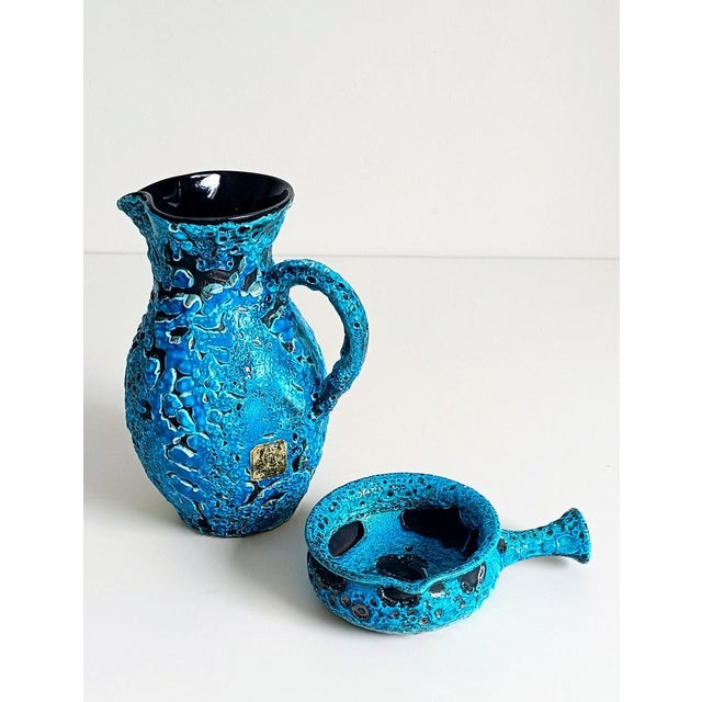 Mid-Century Modern Blue Ceramics by Charles Cart, 1960s, Set of 2 For Sale - Image 13 of 18