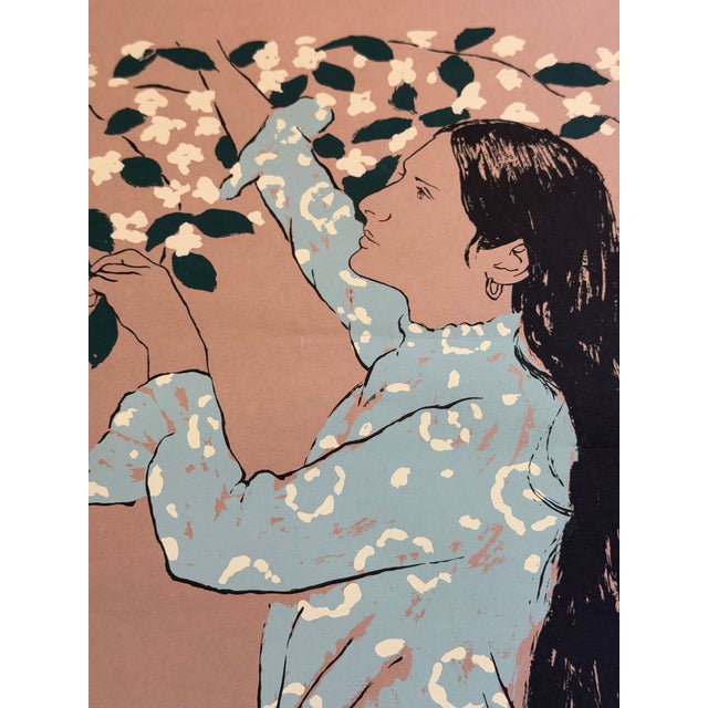 1980s 1980 Ralph Bienert “Picking Flowers” Artist’s Proof Print For Sale - Image 5 of 5