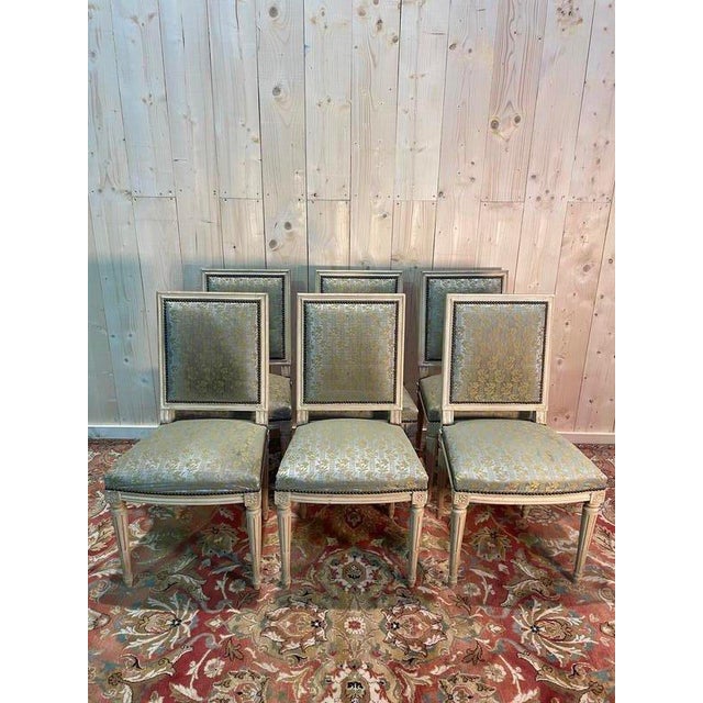 Louis XVI Chairs in Beige, Set of 6 For Sale - Image 10 of 10