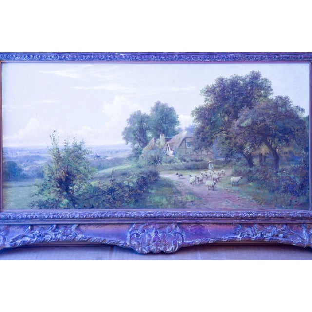 English Antique Landscape Painting of Sheep by Henry Maidment (Fl. 1889-1914) For Sale - Image 14 of 18