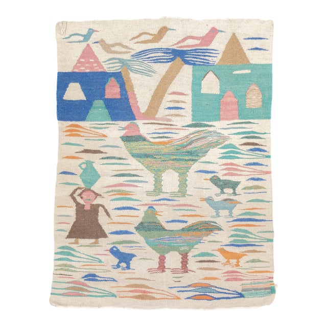 Vintage Kilim Rug 2'8" X 3'6" For Sale