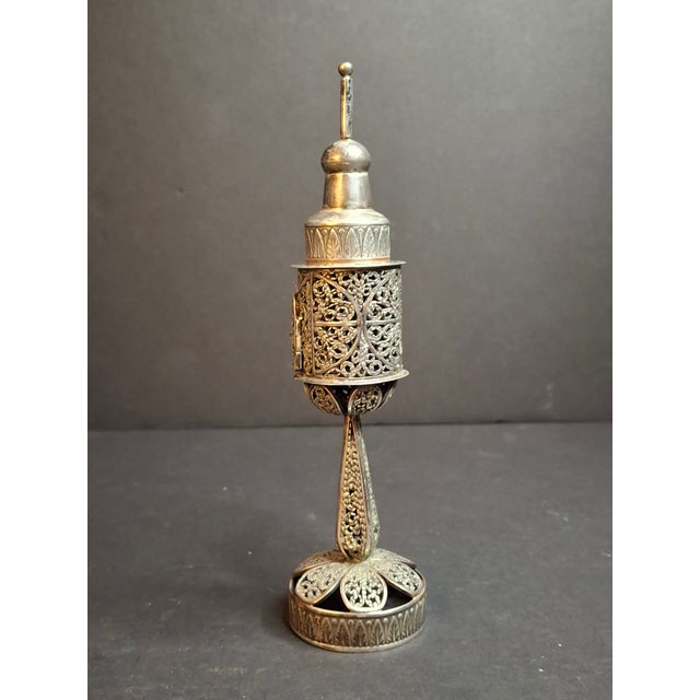 Antique Imperial 84 Silver Besamim Spice Tower Fabergé Kf Judaica 134g For Sale - Image 10 of 16