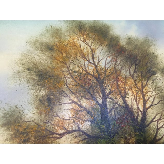 Oil Painting on Canvas- Landscape With a Water Mill Signed 1950s For Sale - Image 9 of 15