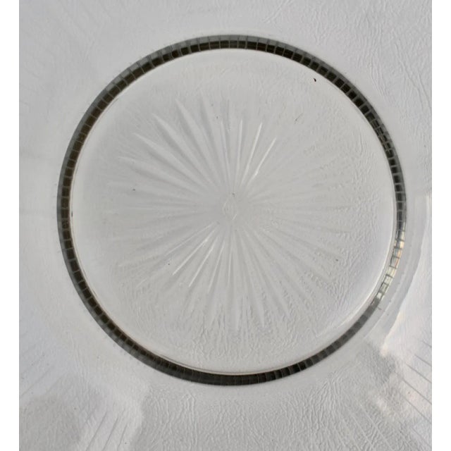 Vintage Heisey Art Deco Style Etched Glass Round Platter For Sale - Image 12 of 13