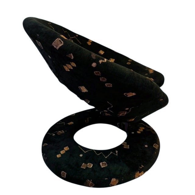 1980s 1980s Canadian Post-Modernism: Jaymar "Ribbon" Coil Chair in Original Memphis Velour For Sale - Image 5 of 14