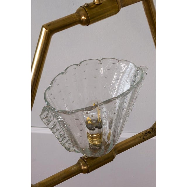 Vintage Murano Glass Pendant with Brass Frame, 1930s For Sale - Image 6 of 11