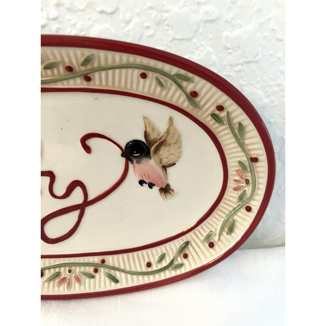 Fitz and Floyd Vintage Fitz & Floyd Joy Holiday Sentiment Tray For Sale - Image 4 of 5