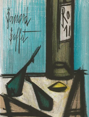 Original 1967 Lithograph "Nature Morte à La Bouteille" (Still Life With a Bottle) by Bernard Buffet