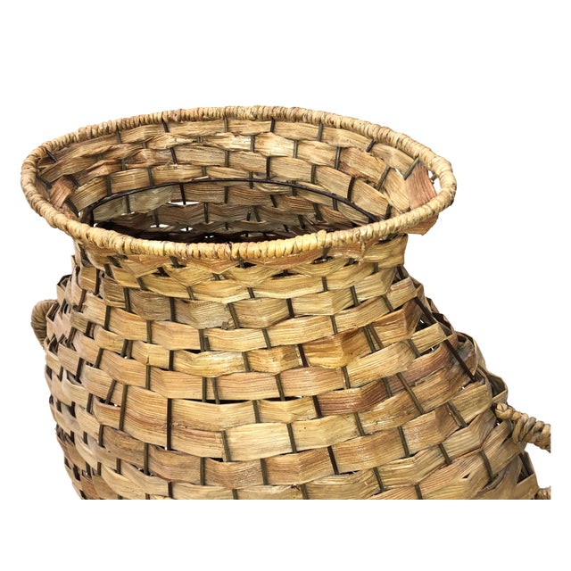 Woven Reed Decorative Large Basket Chairish