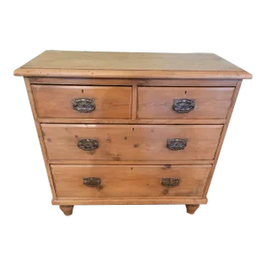 Antique Pine Two Drawers Over Two Drawers - Chest of Drawers - From England - Circa 1890