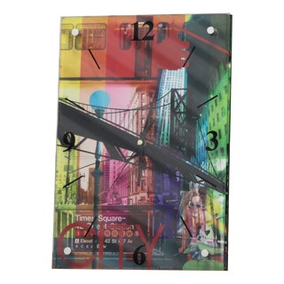 New York Decor Wall Clock, 1990s For Sale