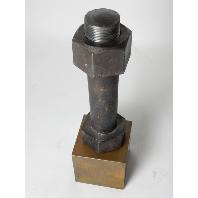 Mid-Century Modern Architectural Nut & Bolt Sculpture Industrial Bauhaus Iron Art For Sale - Image 3 of 6