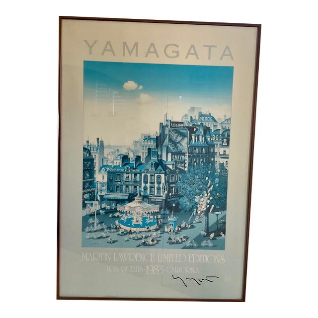 Late 20th Century Art Poster Signed by Artist, Yamagata - Framed For Sale