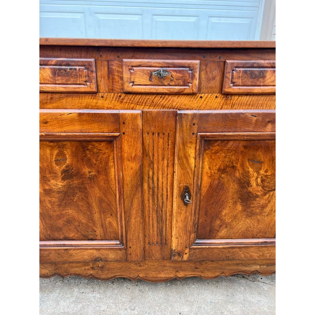 Coffee French 18th Century Louis XV Provincial Two Door Walnut Buffet For Sale - Image 8 of 12