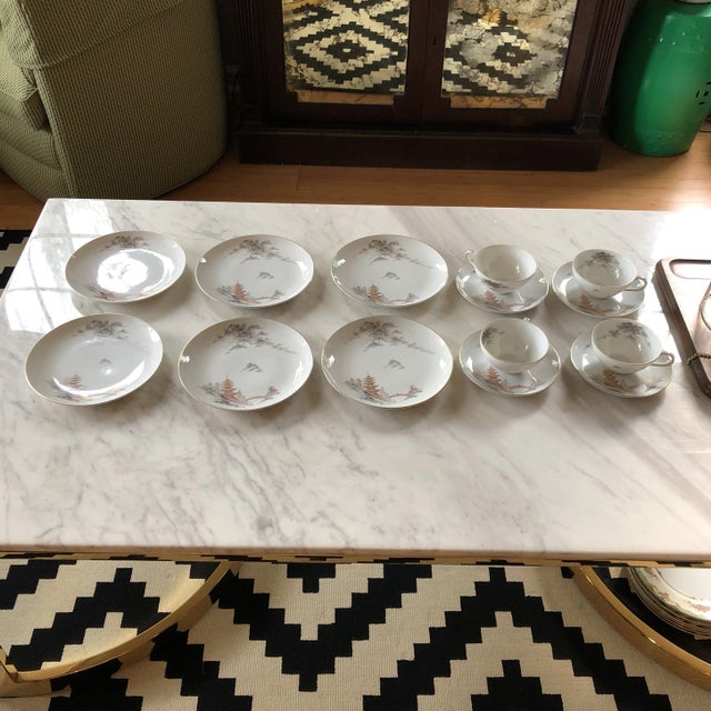 1920s Sone China Rose Gold Pagoda Dinnerware For Sale - Image 11 of 11