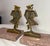 Bronze Vintage Heavy Pair Modernist Mid Century Modern Bronze Marble Figural Bookends For Sale - Image 8 of 12