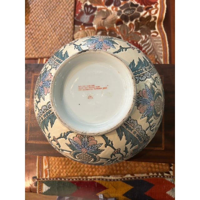 Asian Vintage Asian Bowl With Metal Trim For Sale - Image 3 of 4
