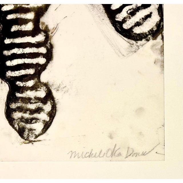 Black Michele Oka Doner, Original Drawing Painting Abstract Biomorphic Art Gold Leaf Michele Oka Doner, 2004 For Sale - Image 8 of 11