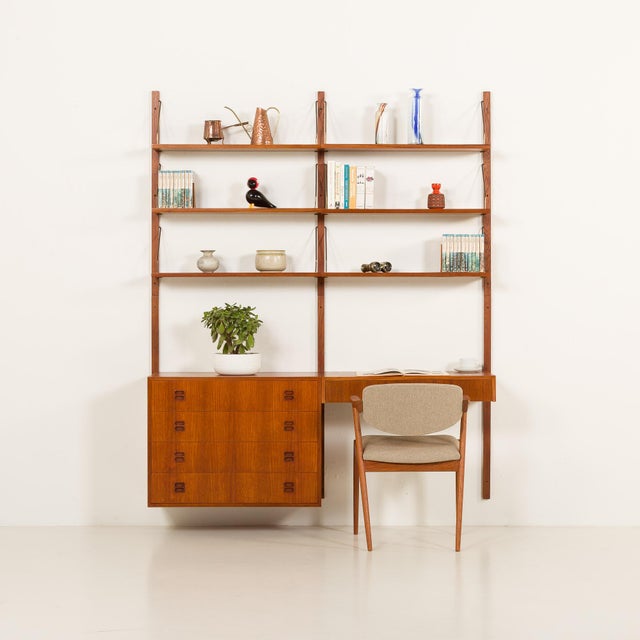 Scandinavian Teak Shelving Unit with Desk, 1970s For Sale - Image 17 of 17