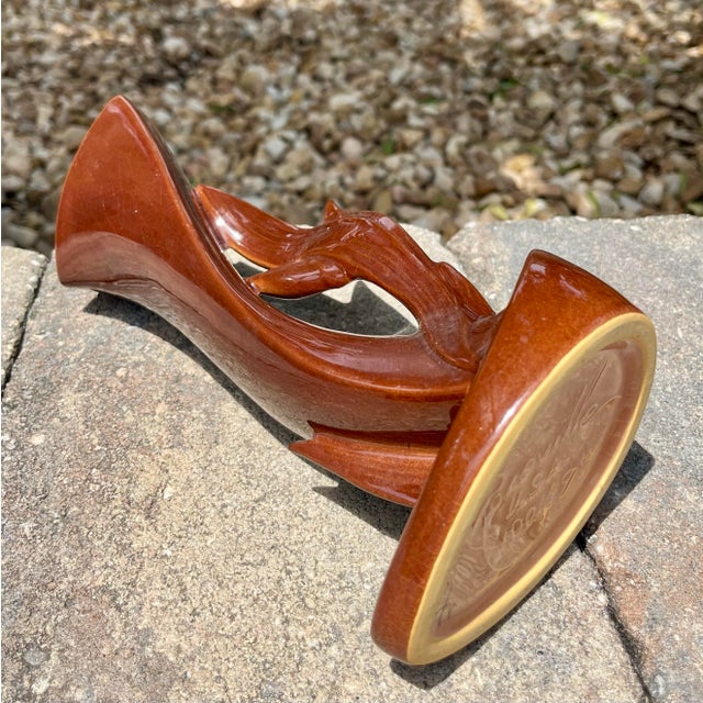 Mid-Century Roseville Mayfair Brown Art Pottery Vase 1004-9 For Sale - Image 9 of 10