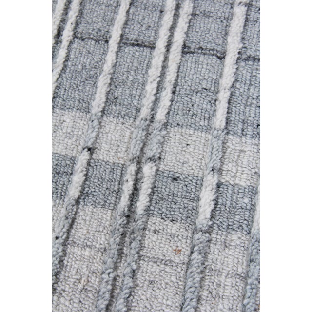 Contemporary Exquisite Rugs Caudry Hand Loom Wool Silver - 6'x9' For Sale - Image 3 of 8