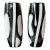 Vintage Modernist Black and White Ceramic Vases, Made in Japan - A Pair For Sale