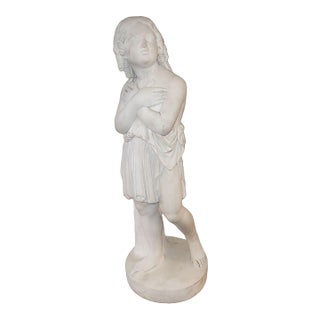 19th Century Italian Carrara Marble Classical Maiden Sculpture For Sale