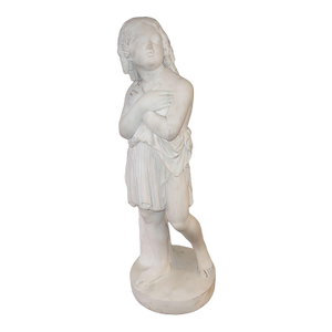 19th Century Italian Carrara Marble Classical Maiden Sculpture