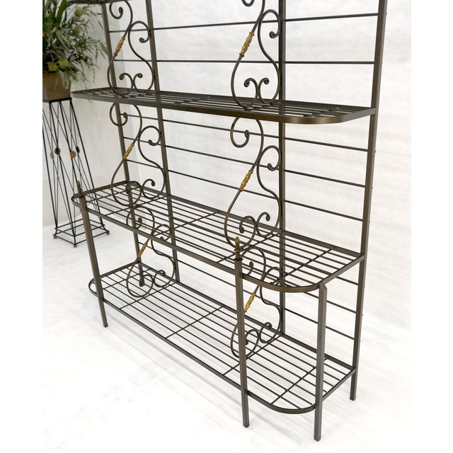 Vintage Steel & Brass Baker's Rack MINT For Sale - Image 14 of 17