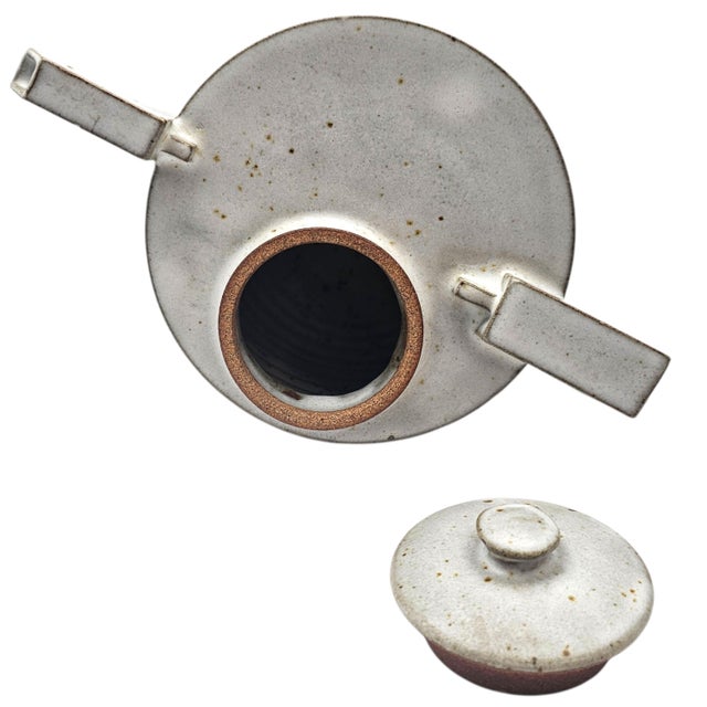 Postmodern Memphis Style Studio Stoneware Teapot on Ceramic Pedestal 16.5" For Sale - Image 9 of 12