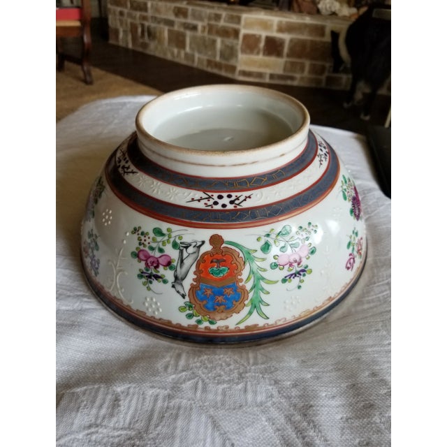 Antique Sterling Silver Rimmed Samson Amorial Bowl For Sale In San Antonio - Image 6 of 7