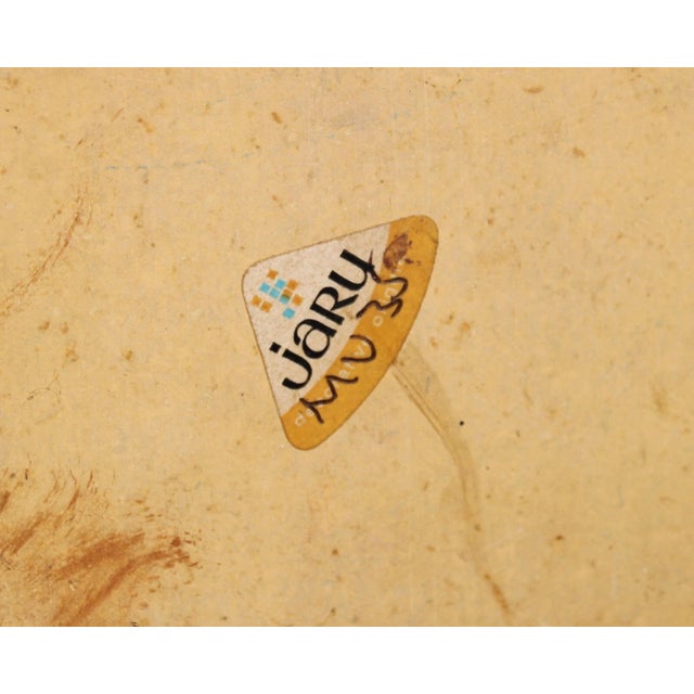 1960s Jaru California 36" Wall Art Wood Carved Figures Gold Plaques For Sale - Image 13 of 17