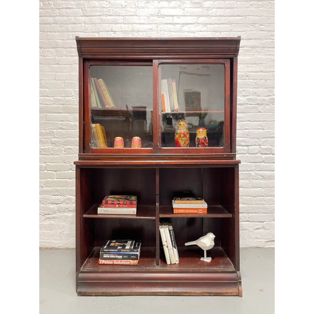 American Antique Oak Bookcase / China Cabinet by Danner Furniture, C. 1910s For Sale - Image 3 of 11